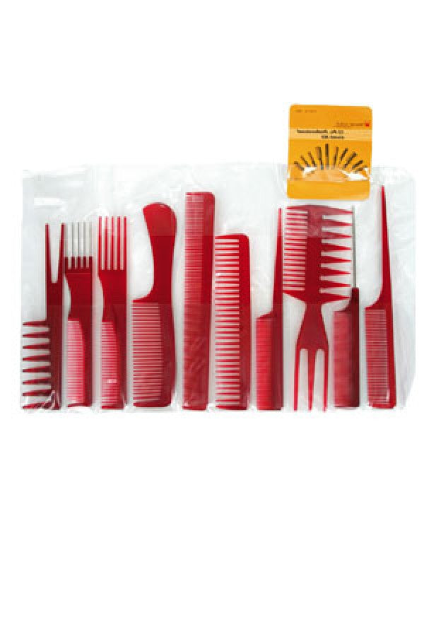 Magic Gold-3082 10pcs Comb Set (Cyrstal RED) -set