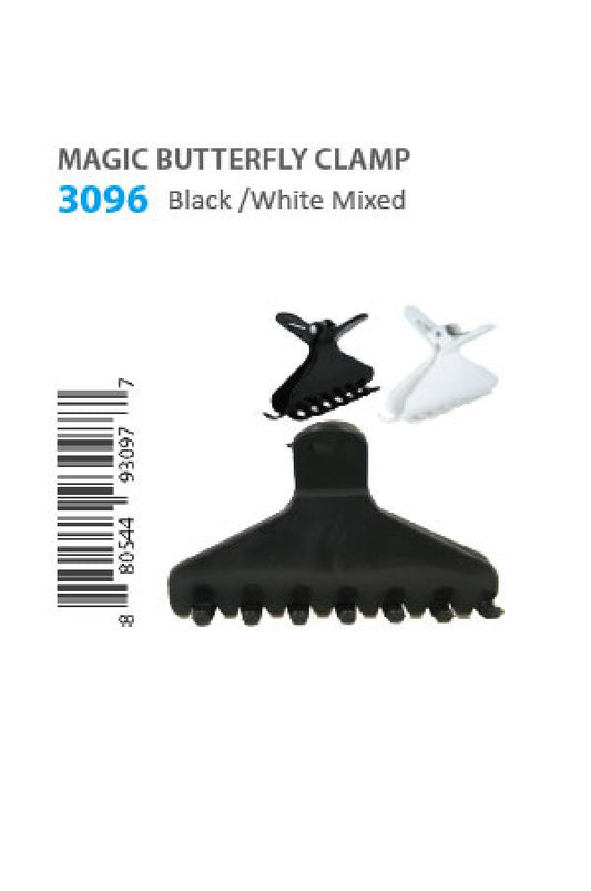 Butterfly Clamp (M, Round Teeth) 3096 Black&White -pk