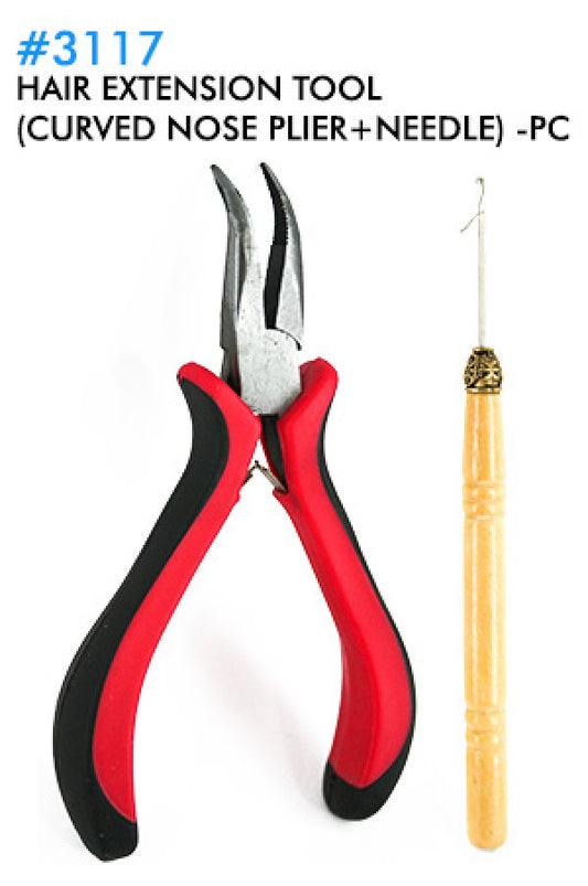 Hair Extension tool (Curved nose Plier+needle) 3117 -pc