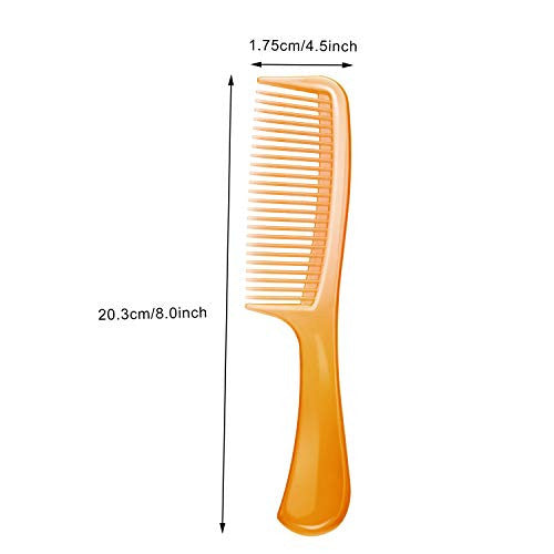15 Pcs Colorful Styling Handle Comb Set Plastic Round Long Handle Comb Fine Dressing Unbreakable Detangling Hair Comb, 8 Inch