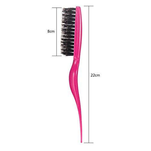 Frienda 2 Pieces Boar Bristle Brush Salon Comb Hair Teasing Brush (Fuchsia and Purple)