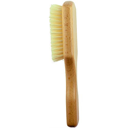 Kent OG4 Rectangular Beachwood Gentlemen's Hair Brush and Facial Brush for Beard Care - Exfoliating Natural Boar Bristle Brush for Mens Grooming, Hair Care, and Beard Straightener for Men's Skin Care