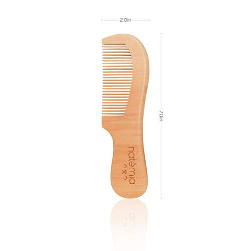 Natemia Ensemble brosse à cheveux et peigne en bois en poils de sanglier pour femmes, hommes et enfants – Idéal pour les cheveux fins et normaux – Ajoute de la brillance et améliore la texture des cheveux