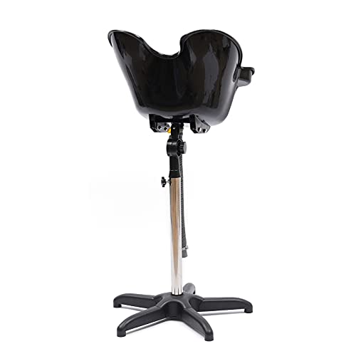 Shampoo Bowl Portable Salon Sink with Adjustable Height and Drain, Hair Washing Basin Salon Chair Barber Deep Bowl with Drain Hose