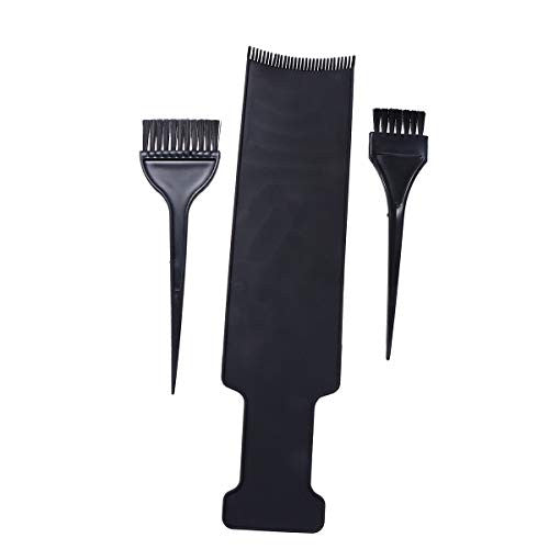 Lurrose 3pcs Long Highlighting Board and Brush Kit Hair Coloring Comb Hairdressing Pick Color Balayage Board for Dyeing