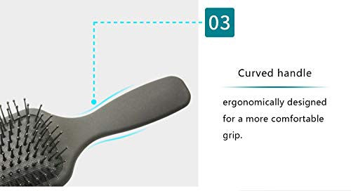 Lot de 2 brosses à cheveux, brosse démêlante et demi-radiale à 9 rangées, chargée ionique, ensemble de brosses à cheveux styler pour hommes et femmes, idéales sur cheveux mouillés ou secs