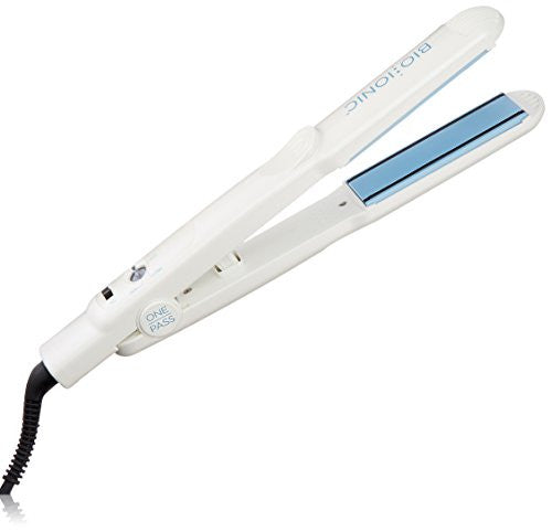 BIO IONIC Onepass Straightening Iron, 1 Inch, White