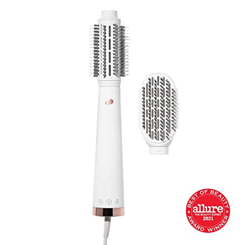 T3 AireBrush Duo Interchangeable Hot Air Blow Dry Brush with Two Attachments – Includes 15 Heat and Speed Combinations, T3 IonFlow Technology, Volume Booster Switch, Lock-in Cool Shot