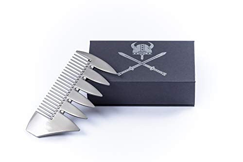 Hair Comb Beard Comb and Mustache Comb Stainless steel beard grooming kit. Stainless Steel Dual Sided Luxury Styling comb. Mens Hair, Beard and Mustache Comb with Stylish Gift box. Luxury gift.