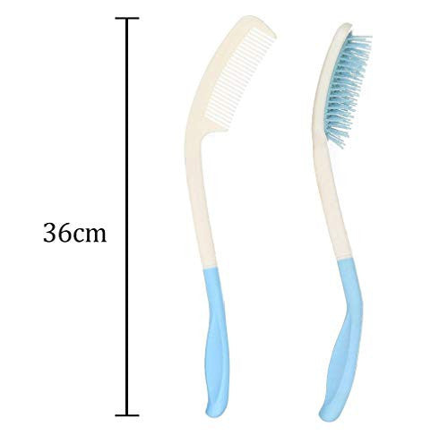 KIKIGOAL Long Reach Handled Comb and Hair Brush Set Applicable to elderly and hand-disabled people inconvenient upper limb activities (comb)