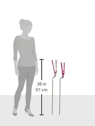 CHI Smart Gemz 粉色花卉锆钛放大 1 英寸数码发型熨斗和 Chi Smart Magnify 3/4 英寸发型熨斗，带便携包和发夹，1.340