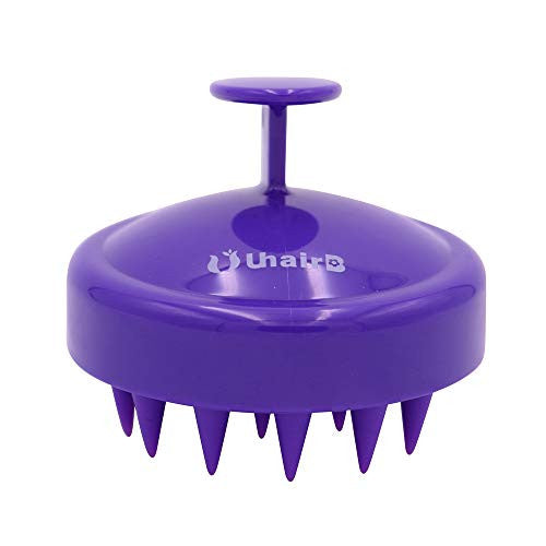 UuhairB Hair Scalp Massager, Wet and Dry Shampoo Brush Manual Scalp Massage Brush with Soft Silicone Hair Brush for Women, Men, Pet - Purple