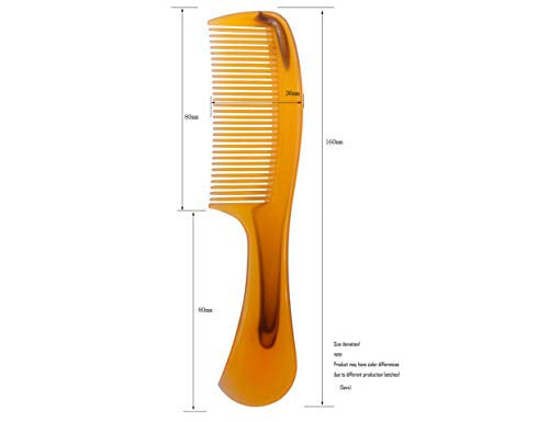 LBY 5-Pack 16 cm(6.3'') Hair Combs, Round Handle Comb Hair Care Comb,Round Comb,Care Handgrip Comb-Best Styling Comb for Long Hair,Plastic Yellow