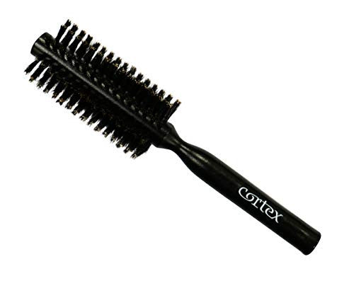 Cortex Professional Boar Bristle Brushes For Women and Men - Round Hair Brush Wooden Handle For All Hair Types (Black 2 Inch)