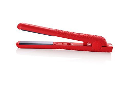 Herstyler Colorful Seasons Ceramic Flat Iron - Dual Voltage 1.25 Inch Straightener - Negative Ion Technology - Flat Iron with Adjustable Temperature - Red