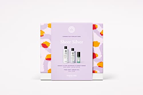 Maria Nila 透明银色礼盒，中和金色色调，紫色颜料带来冷色调，100% 纯素，不含硫酸盐/对羟基苯甲酸酯