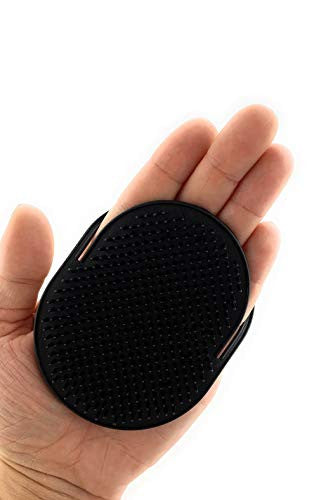 GBS 6pcs Black Shower Palm Brush for Men OR Women, Portable Hair Brushes Beard Shampoo Brushes Pocket Comb Scalp Massager Brush for Travel