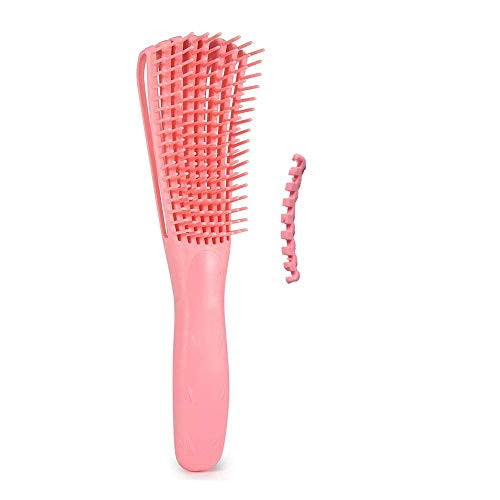 Detangling Brush for Curly Hair,Black Detangler Hair Brush with Nylon Bristles for African American 4c Hair Natural Black Hair or Long Thick Hair,Easy Clean 10x2 inch (Pink)