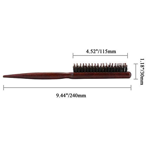 CCbeauty Teasing Brosse à cheveux en poils de sanglier pour femme Queue en bois Crêpage Brosses Teaser Lissage et coiffage Peigne à cheveux fins 2 pièces