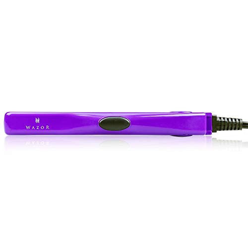 2nd Generation Professional Dual Voltage Travel Size 0.5 inch Mini Flat Iron Tourmaline Ceramic Hair Straightener Purple