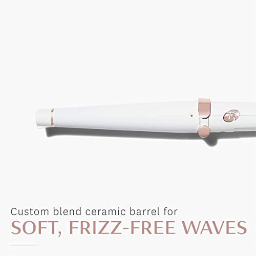 T3 - SinglePass Wave Professional Styling Wand | Three Custom Blend Ceramic Tapered Barrel Styling Iron (1.25” - 0.75”) | Includes Heat Resistant Glove