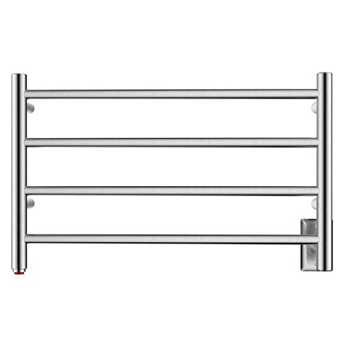 HEATGENE Towel Warmer 4 Bar Towel Dryer Wall-Mounted Plug-in Bath Towel Heater - Brushed