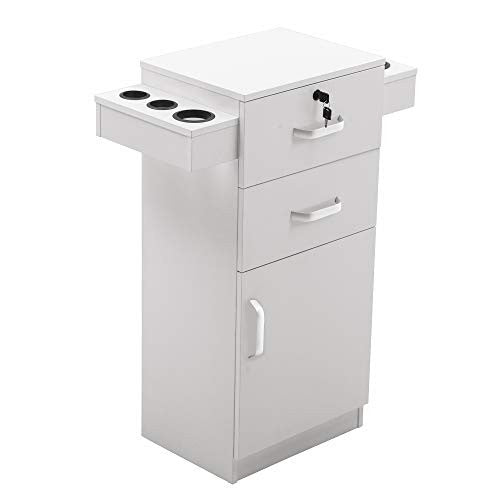 BarberPub Locking Beauty Salon Storage Hair Dryer Holder Stylist Equipment Drawer 2021 (White)-1601535465