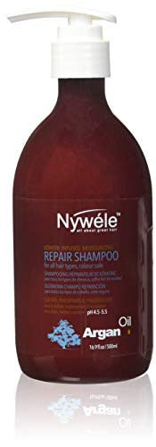 Nywele Keratin Infused Moisturizing Repair Shampoo, Argan Oil, 16.9 oz