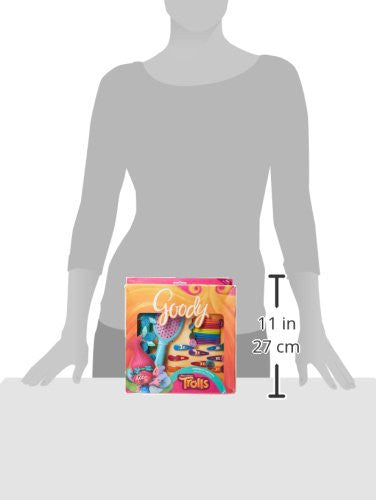 Goody Trolls Hair Accessory Gift Pack with Satin & Chenille Blue Hair Brush, 25 Count