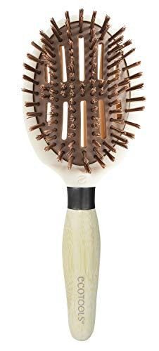 EcoTools Cruelty Free and Eco Friendly Sleek and Shine Finisher Hairbrush, Made with Recycled and Sustainable Materials