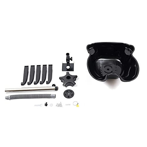 Height Adjustable Portable Salon Deep Shampoo Basin Sink Hair Treatment Bowl with Drain Hose, 37.01-48.03 inch, Hair Treatment Barber Bowl Tool for Home Barber Shop Beauty Salon Spa Equipment