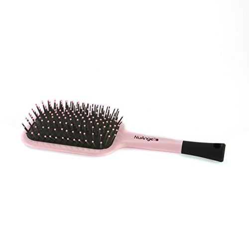 NuAngela Cushioned Paddle Hair Brush (Pink)