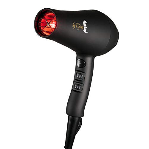 By-Gina Excel Infrared Hair Dryer - Negative ion Technology - Compact Blow Dryer 1875 watt - Professional Hair Dryers with 6 Speed Heat Settings - Salon Stand Up Hair Styling Tools, Black - MSRP $189