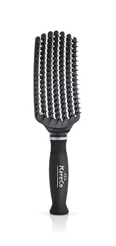 KareCo Tangle Buster Brush, Detangler for All Hair Types, Black, Small (7 Fingers)