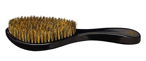 RED by KISS 360 Power Wave X Bow Wow Premium Boar Bristles 100% Natural Medium Soft (Curved Wave Brush - BORP03)