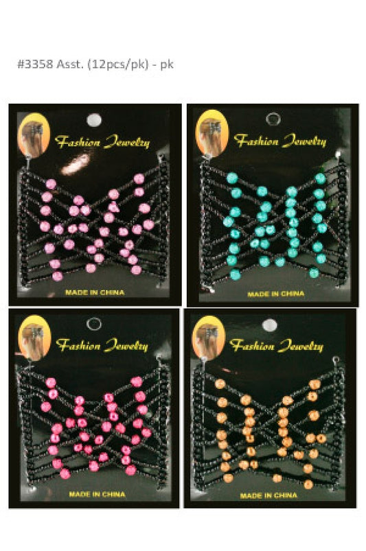 Swinky Hair Comb (12pcs/pk) 3358 -pk (Pin3,H.Pin3,Gr3,Gd3)