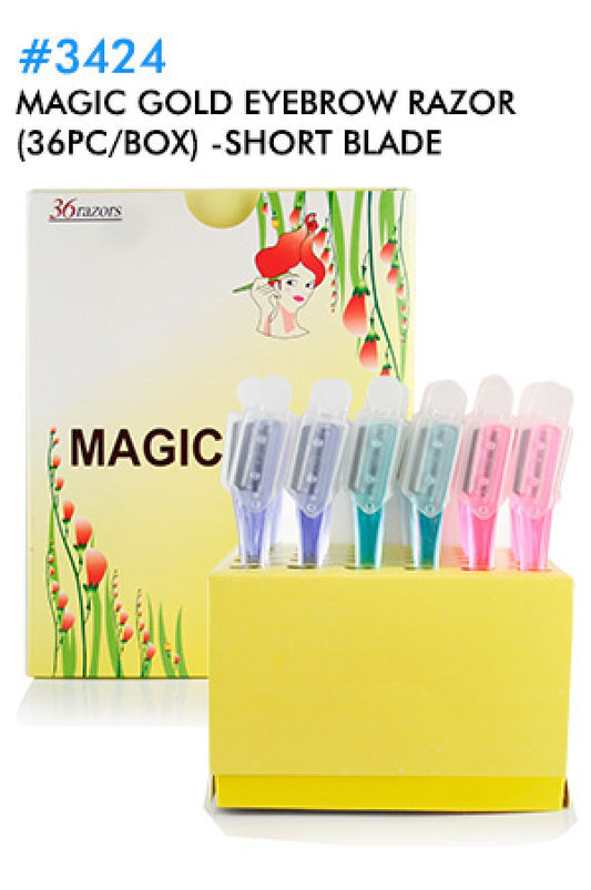 MGC-3424 Eyebrow Razor (36pc/box) -Short Blade