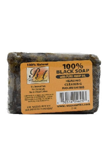 RA Cosmetics-36 100% Black Soap Bar w/ Hemp oil(5oz)