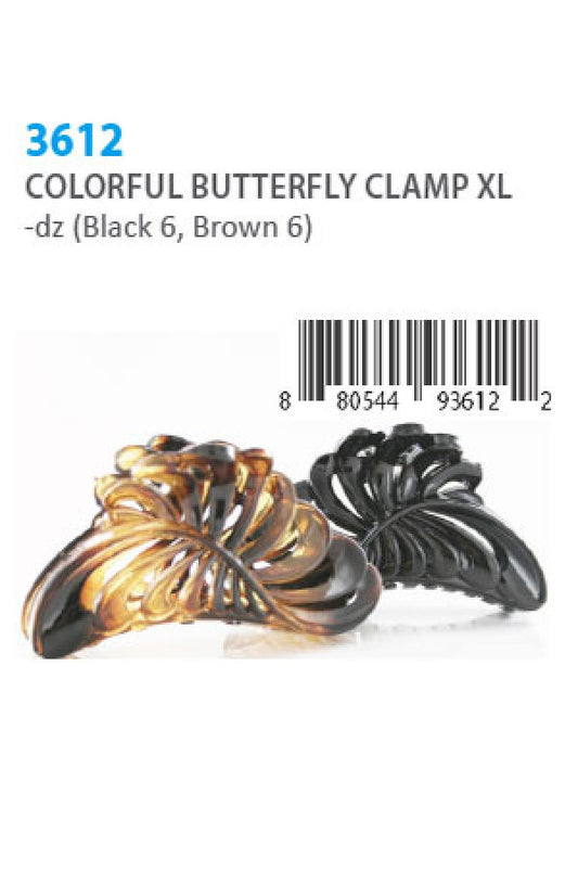 Colorful Butterfly Clamp XL 3612 -dz (BK 6, BR 6)