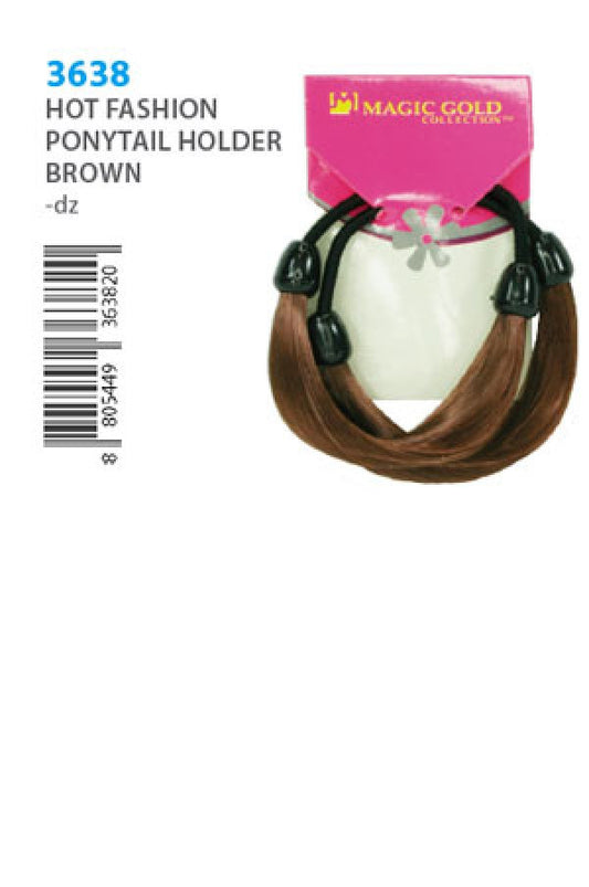 Magic Gold Hot Fashion Ponytail Holder 3638 Brown -dz