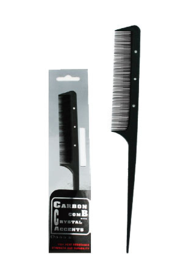 Carbon Comb w/ Crystal Tail Comb 3782 -pc