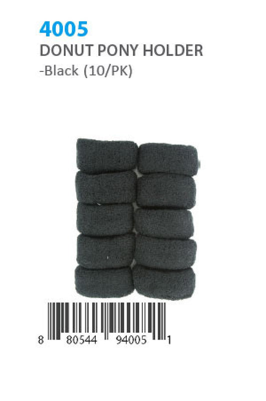 Donut Ponytail Holder 4005 Black  (10/pk)