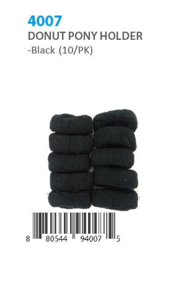 Donut Ponytail Holder 4007 Black  (10/pk)