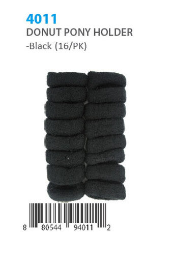 Donut Ponytail Holder 4011 Black  (16/pk)