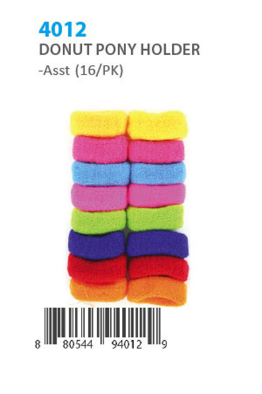 Donut Ponytail Holder 4012 Asst (16/pk)