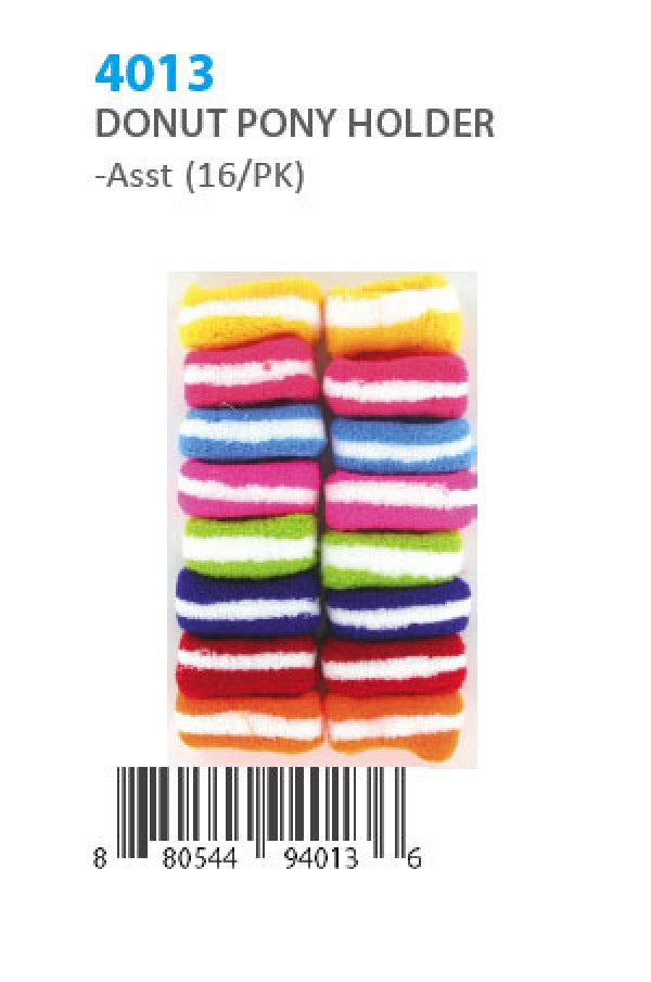 Donut Ponytail Holder 4013 Asst (16/pk)