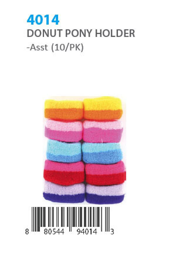 Donut Ponytail Holder 4014 Asst (10/pk)