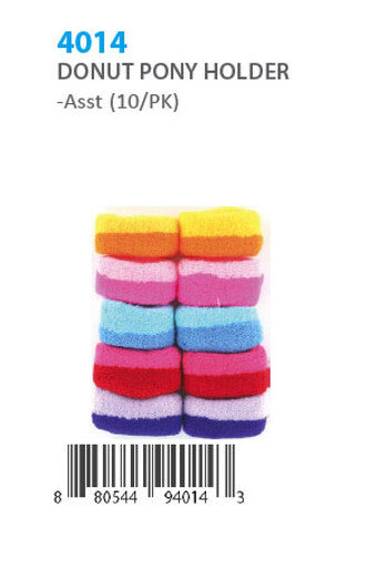 Donut Ponytail Holder 4014 Asst (10/pk)