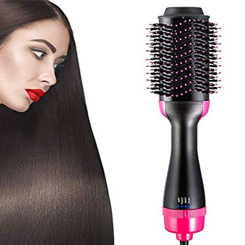 Sabuy 3 IN 1 One Step Hair Dryer & Volumizer Hot Air Brush Blow Dryer Brush Ceramic Negative Ion Electric Combo Hair Straightener & Curly Hair Comb