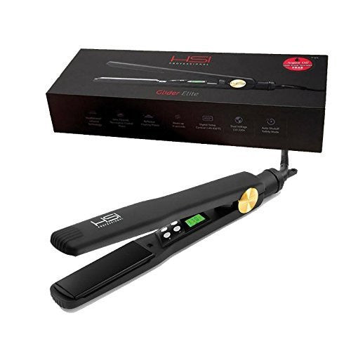 HSI Glider Elite Professional Ceramic Flat Iron - Travel Size Straightening Iron w/Thermal Control - Quick Hair Styling & Enhancement for Men & Women-1601535634